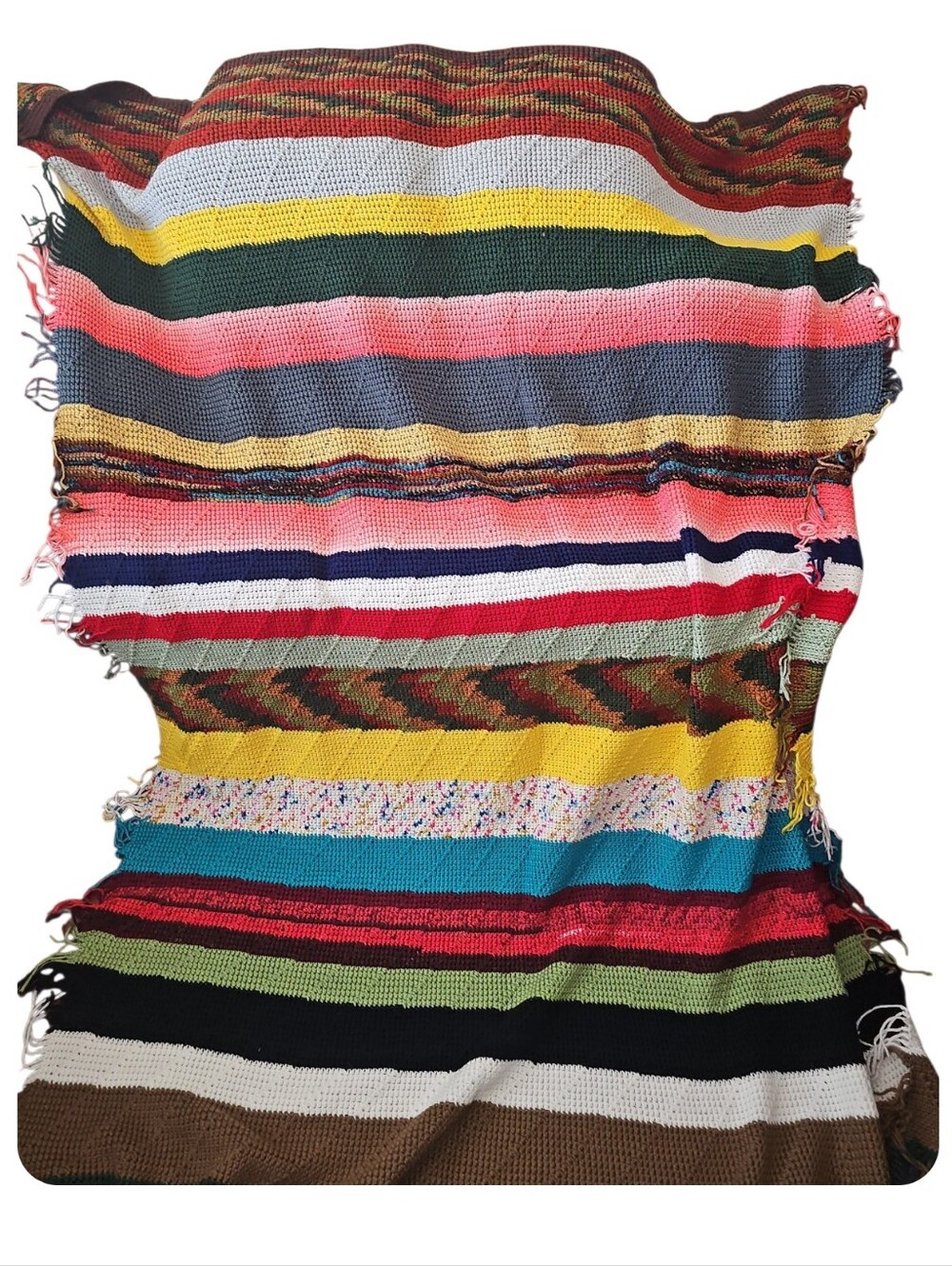 Multicolor Striped Knit Blanket